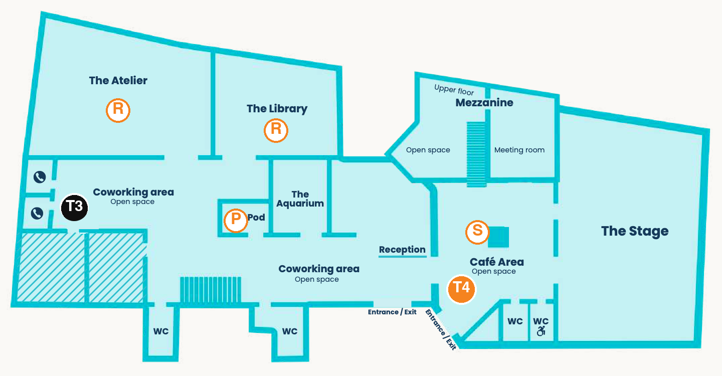Impact Hub Vienna floor plan with sponsor positions